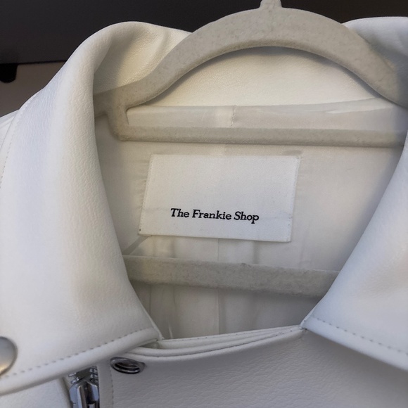 The Frankie Shop ARIA Faux Leather Oversized Biker Jacket RARE WHITE - Picture 8 of 8